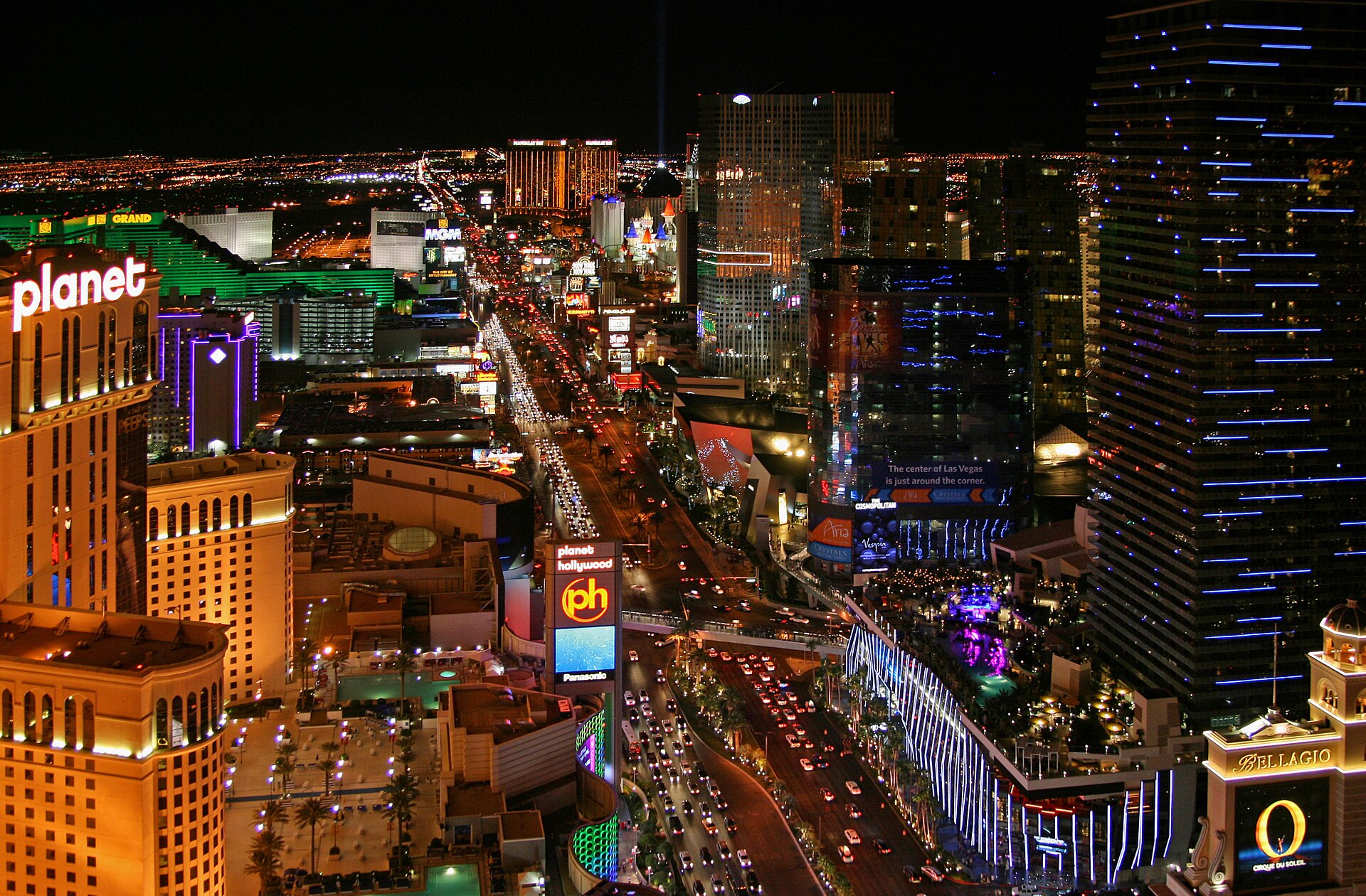 The Las Vegas Strip at night