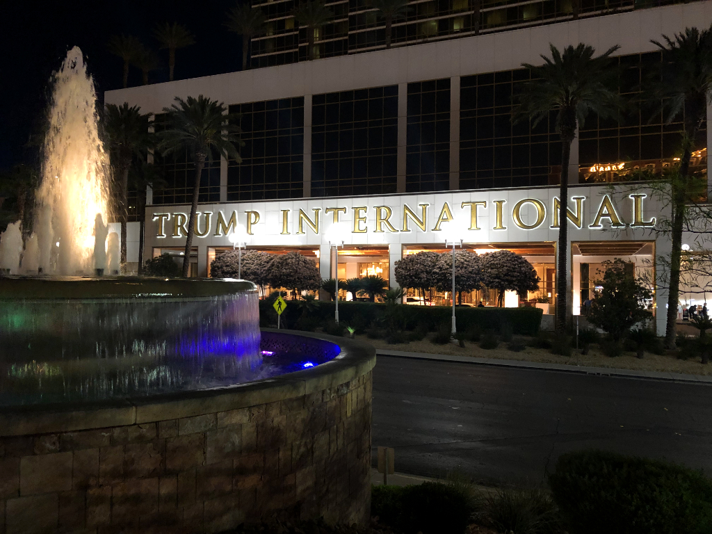 Trump International Hotel Las Vegas, where the president stayed overnight Oct. 13, 2026